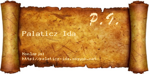 Palaticz Ida névjegykártya
